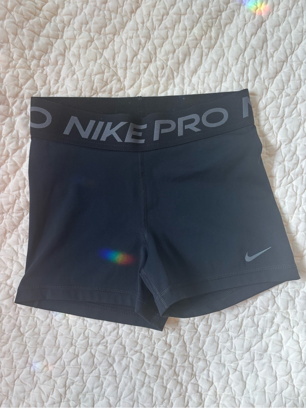 Nike Black Pro Stretch Bike Shorts with Logo Waistband